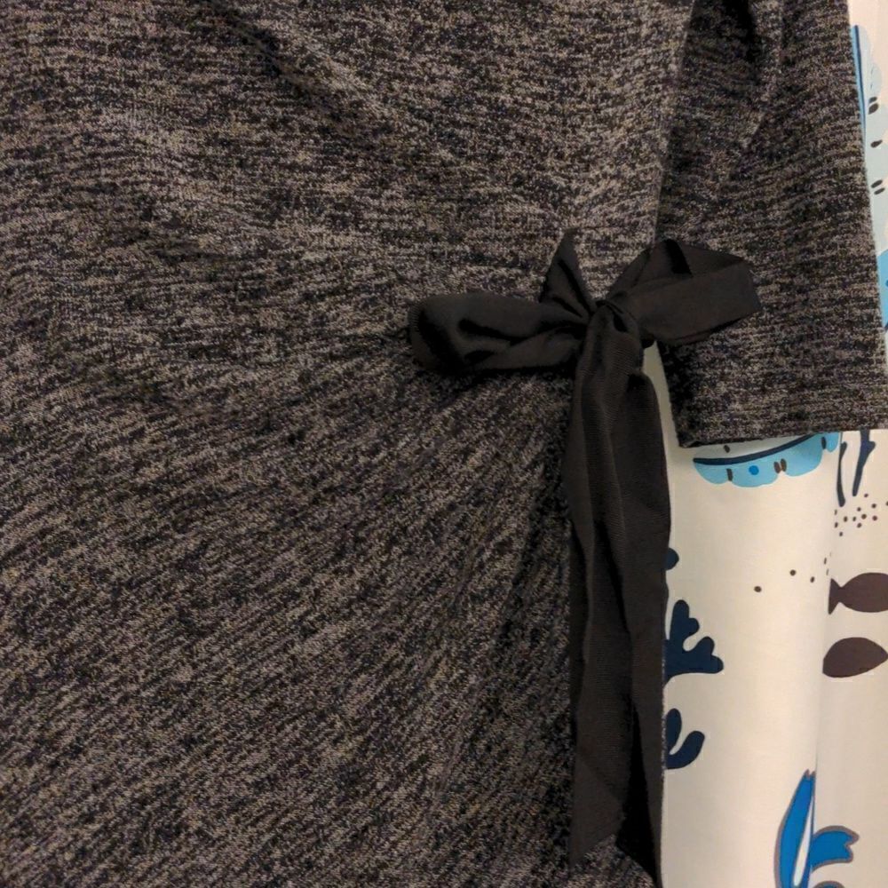 Just Taylor Charcoal Grey Heather Knit Cowel Neck Dress 3/4 Length Sleeves Sz 6 - Picture 4 of 8
